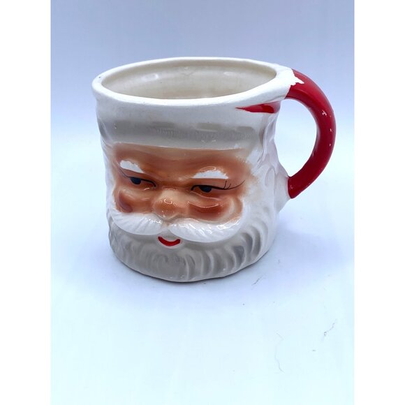 Vintage Ceramic Santa Claus Mug Japan Hand Painted Holiday Cup Retro Christmas D - Picture 6 of 9